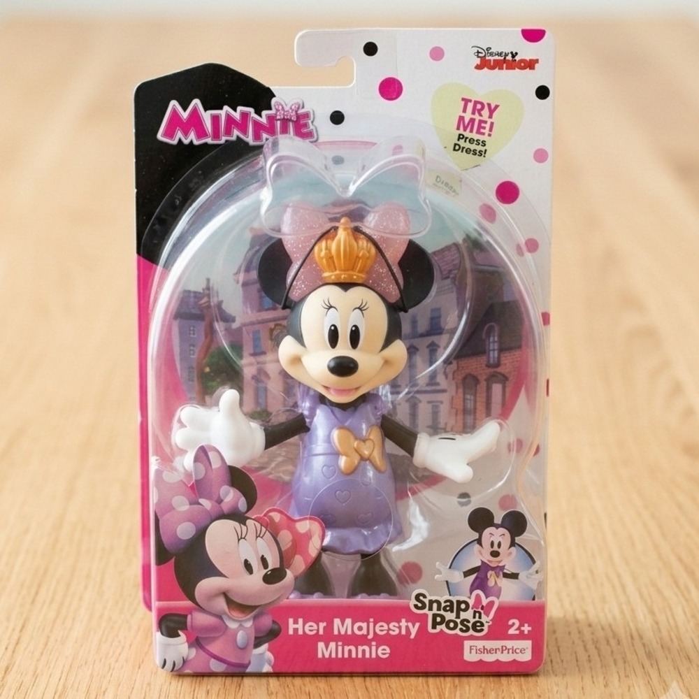 Fisher-Price Disney Junior Her Majesty Minnie Snap n Pose Figure New Open Box